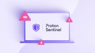 Proton Sentinel logo on laptop screen iconographic image
