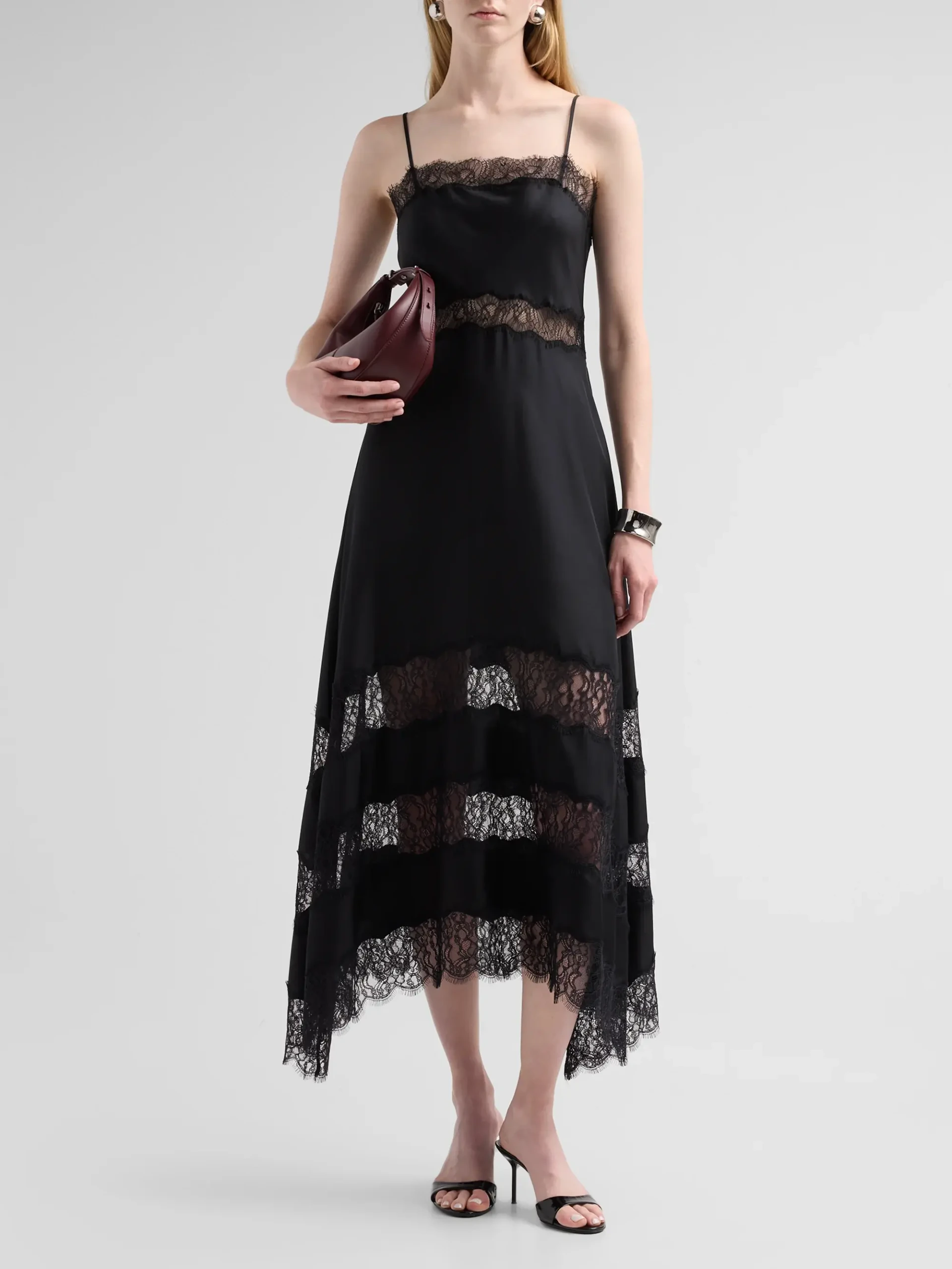 Coco Lace-Trimmed Silk Dress