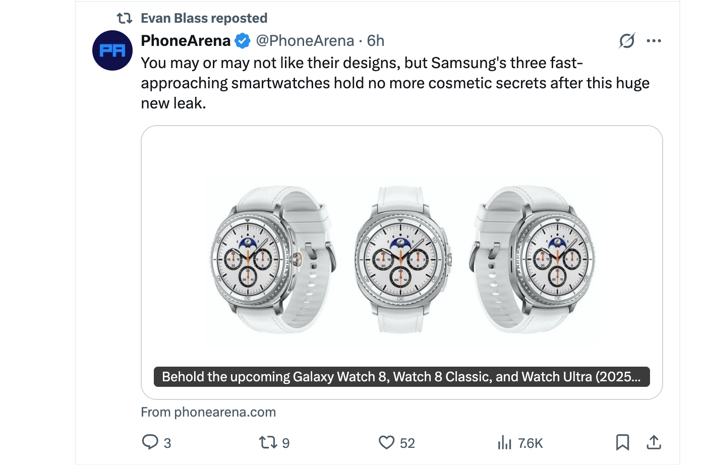 Evan Blass leaked renders of the Galaxy Watch 8 series