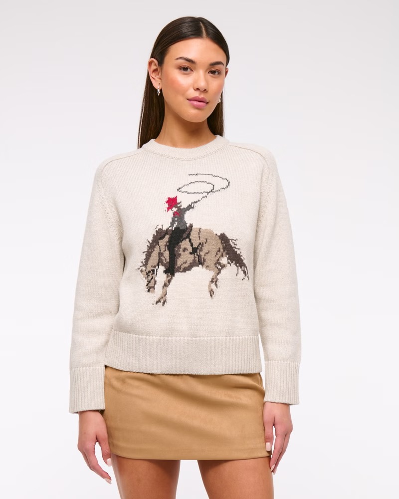Abercrombie &amp;amp; Fitch , The A&amp;amp;F Madeline Cowgirl Crew Sweater (Was $70) 