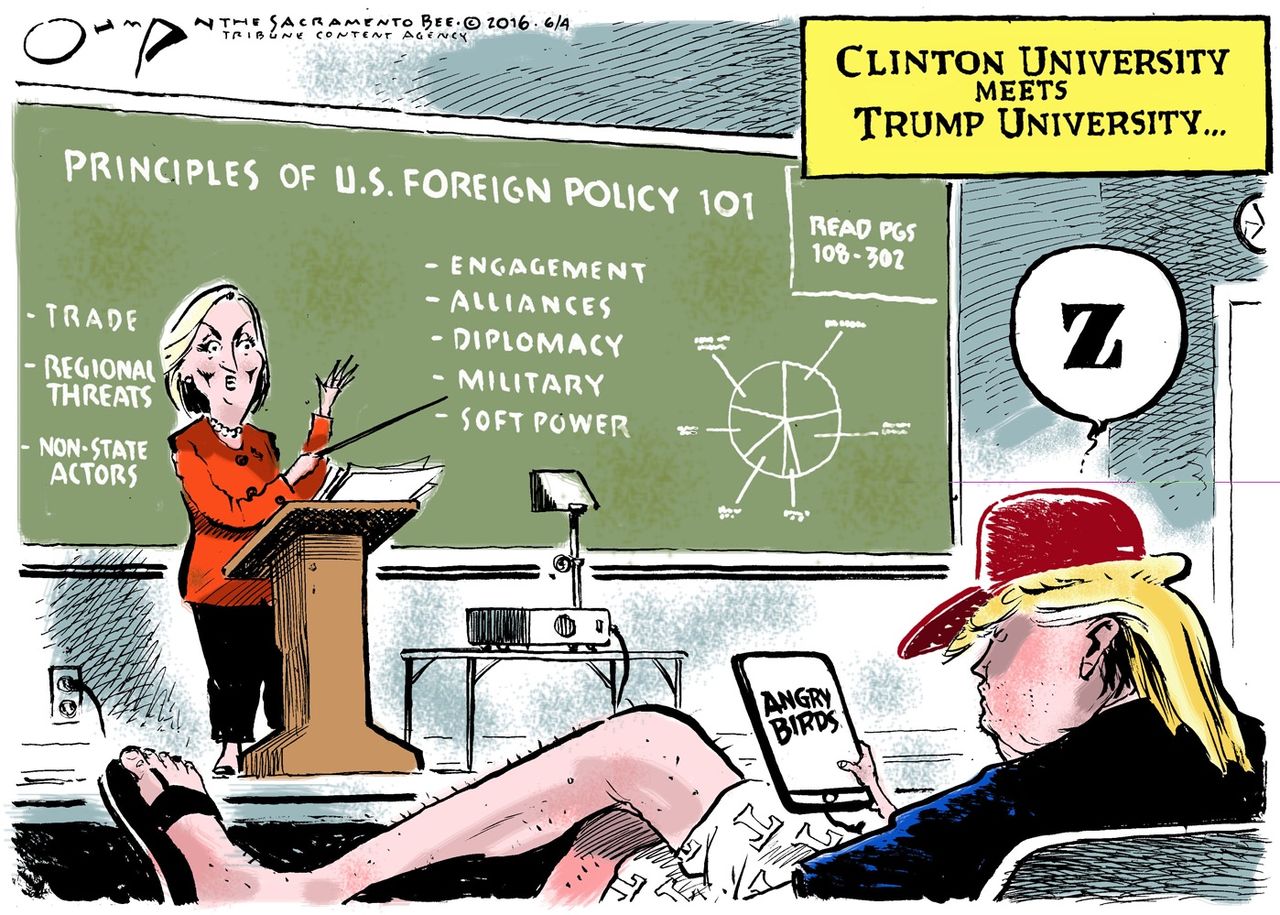 Political Cartoon U.S. Trump University 2016