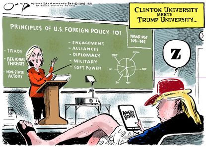 Political Cartoon U.S. Trump University 2016
