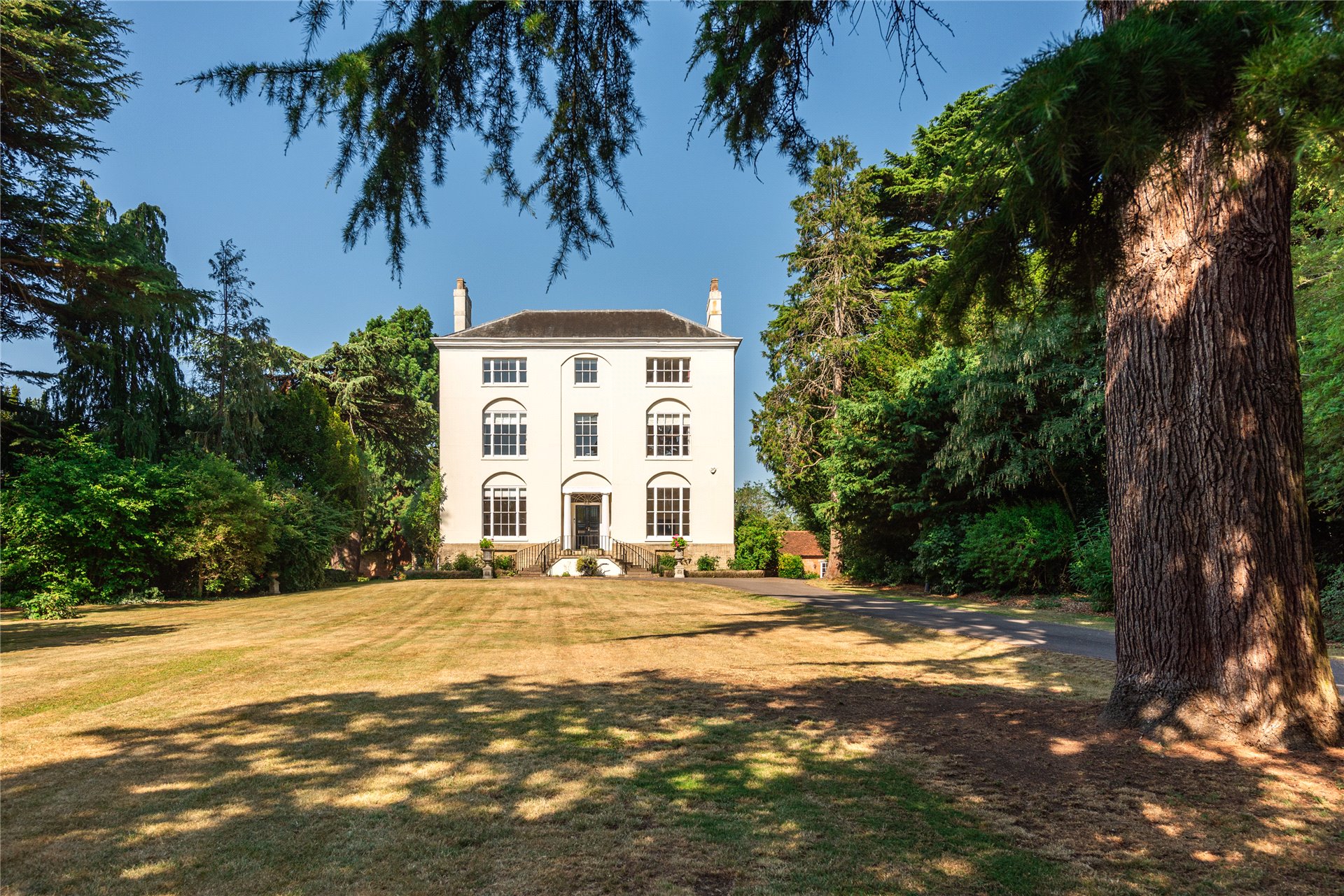 A front view of the Old Rectory, which is in a Queen Anne Style