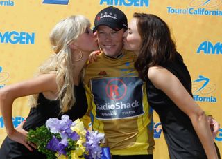 Chris Horner on the podium, Tour of California 2011, stage four