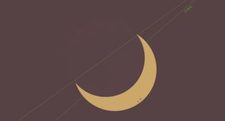 June 2021 starry night New moon and annular solar eclipse