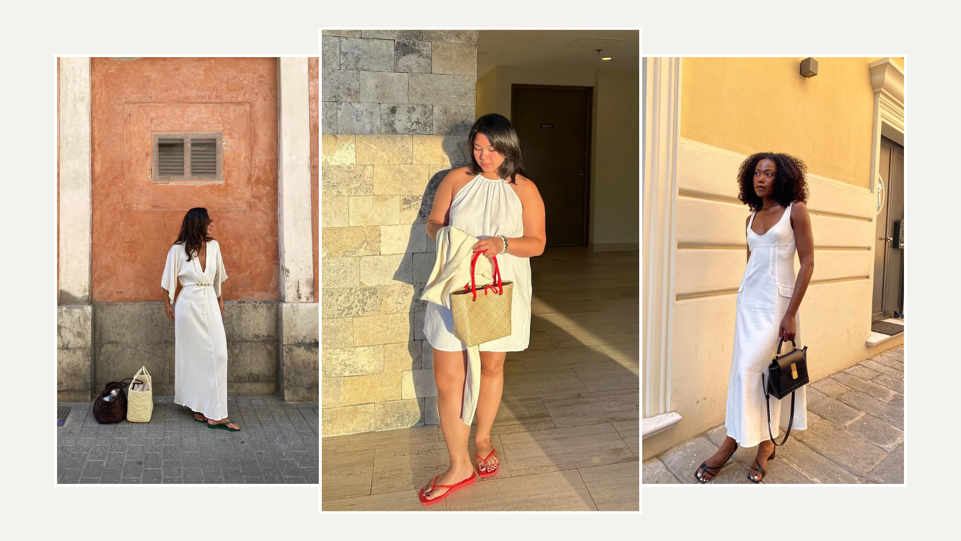 An image of shoes to wear with white dresses. 