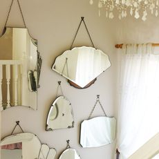 room with vintage mirror