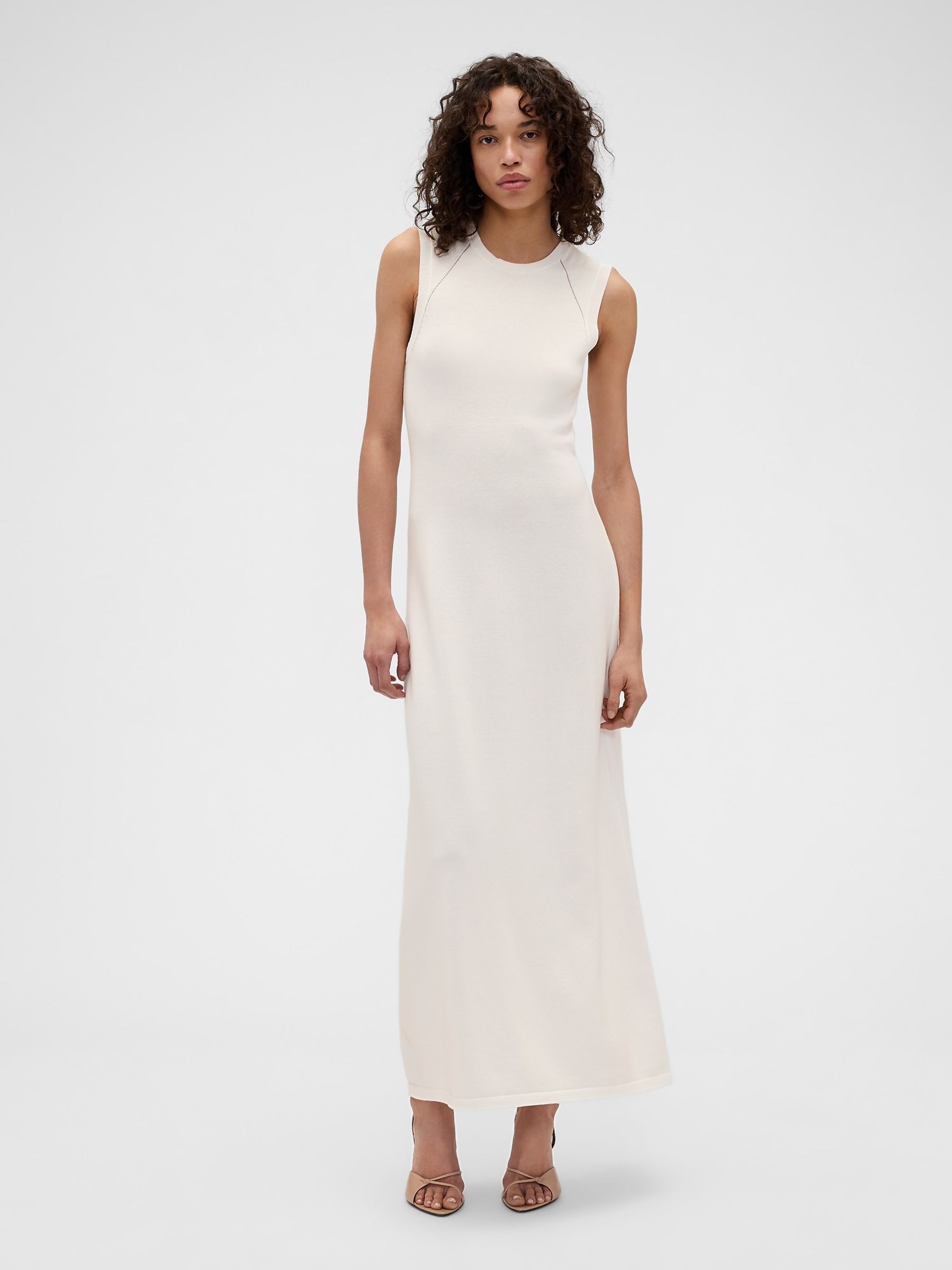 Gap X Victoria Beckham Cream Sleeveless Maxi Dress
