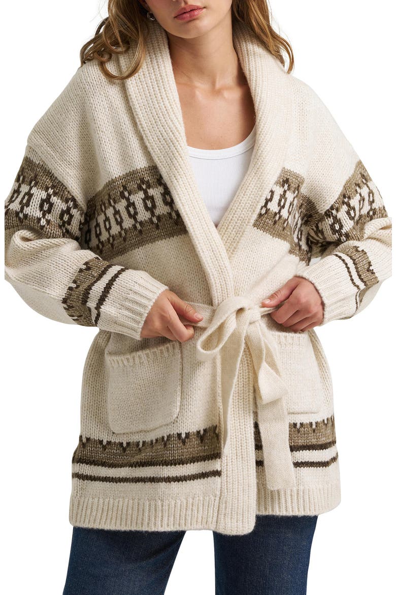 Patterned Belted Cardigan