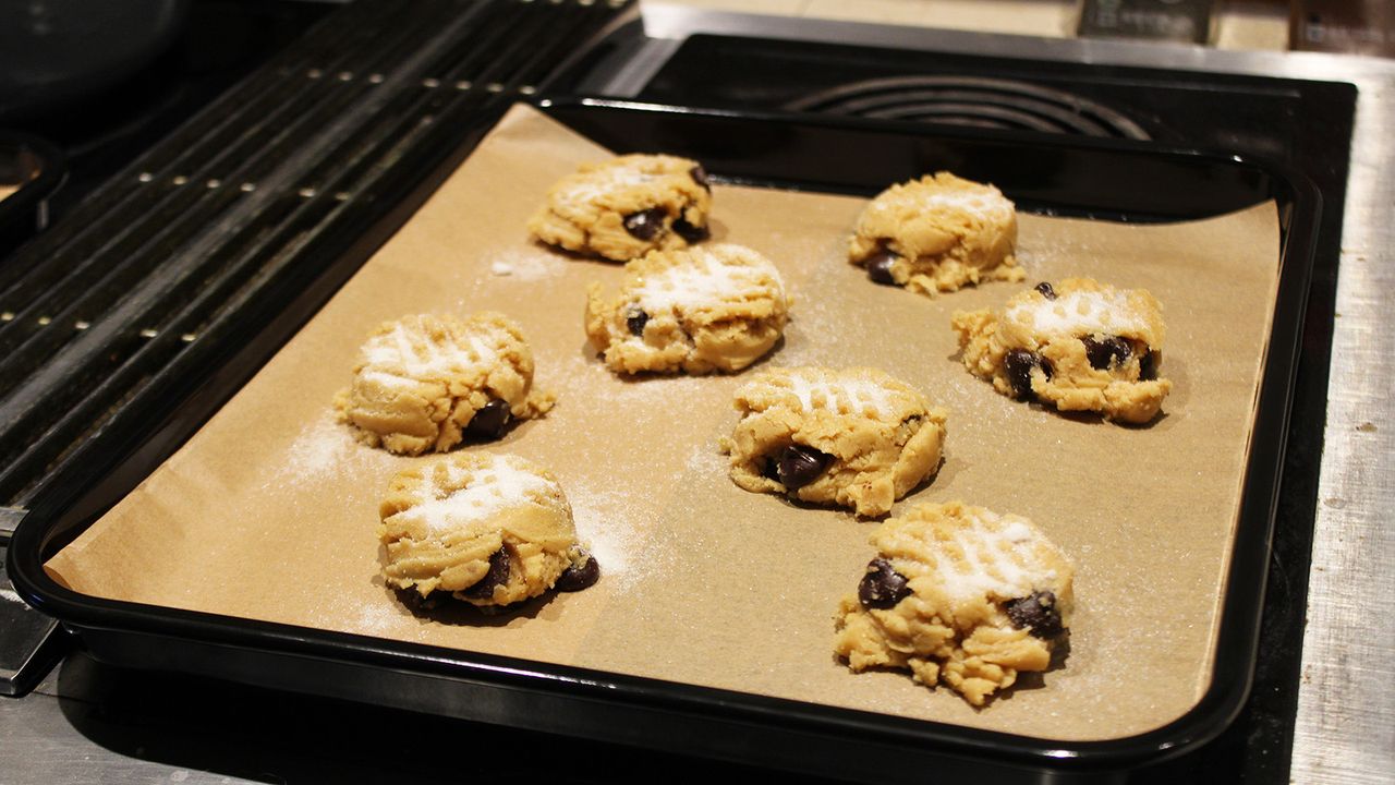 Fresh cookies baking in the Ninja Prestige Smart XL Air Fryer &amp; Countertop Oven