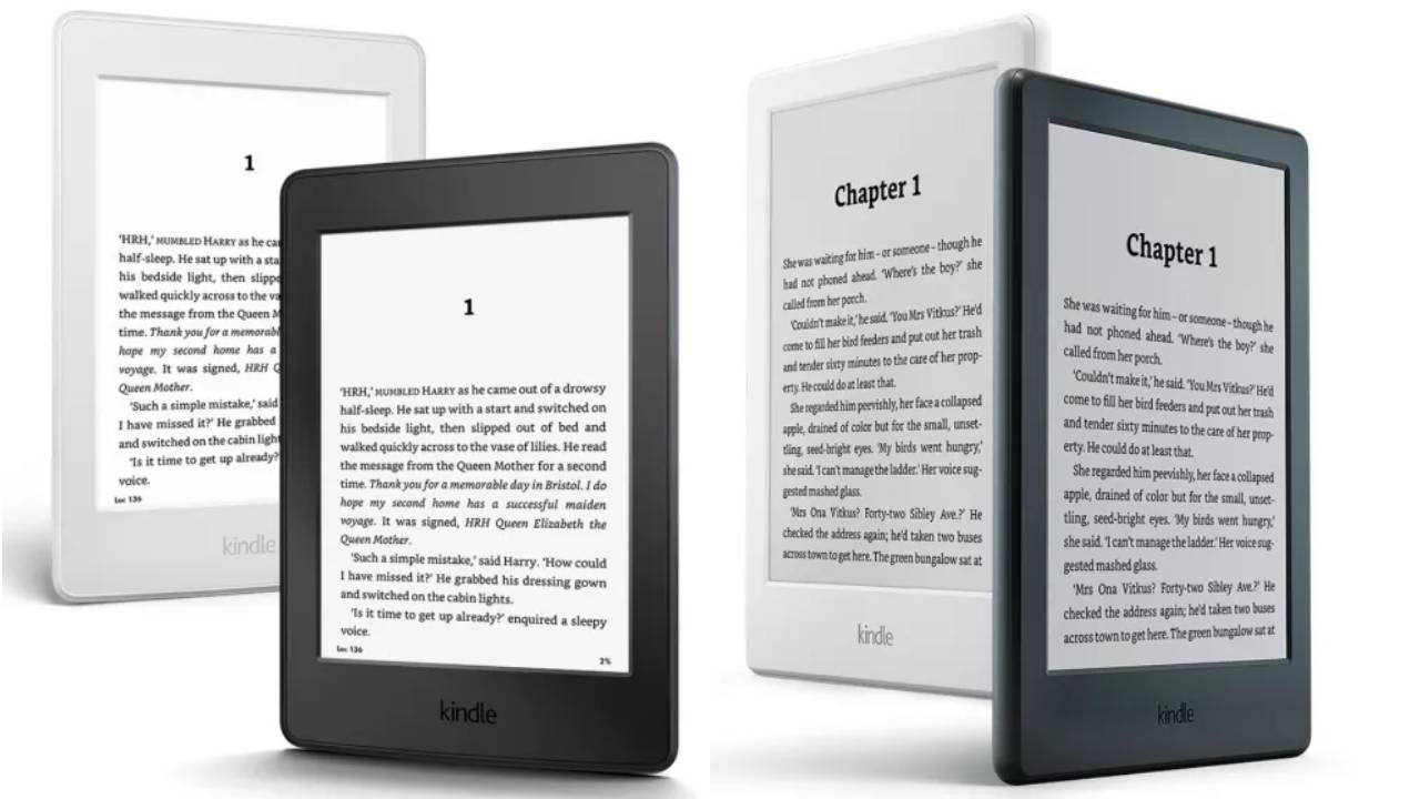 Lectores electrónicos Kindle en blanco y negro