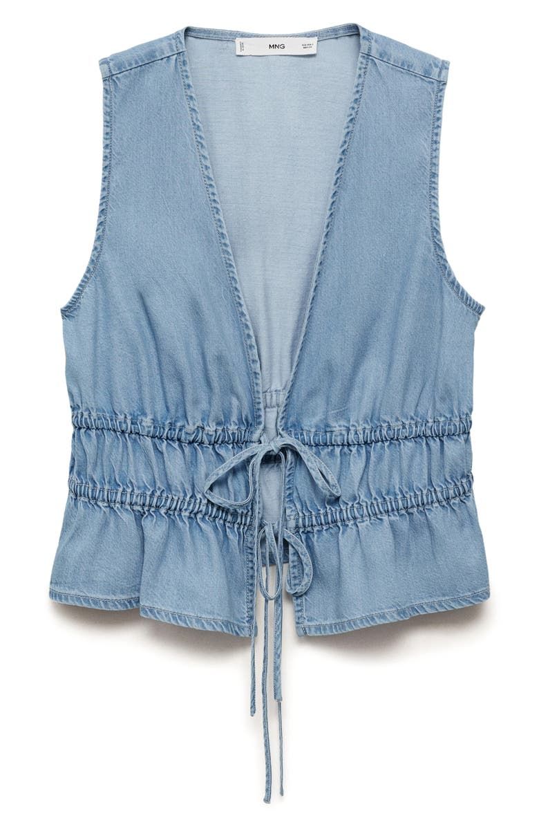 Siros Tie Front Denim Vest