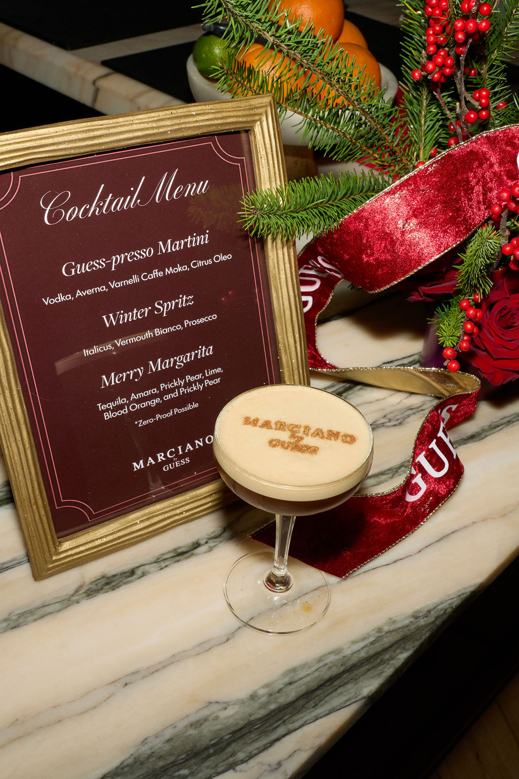 Marciano by GUESS Holiday Cocktail Menu