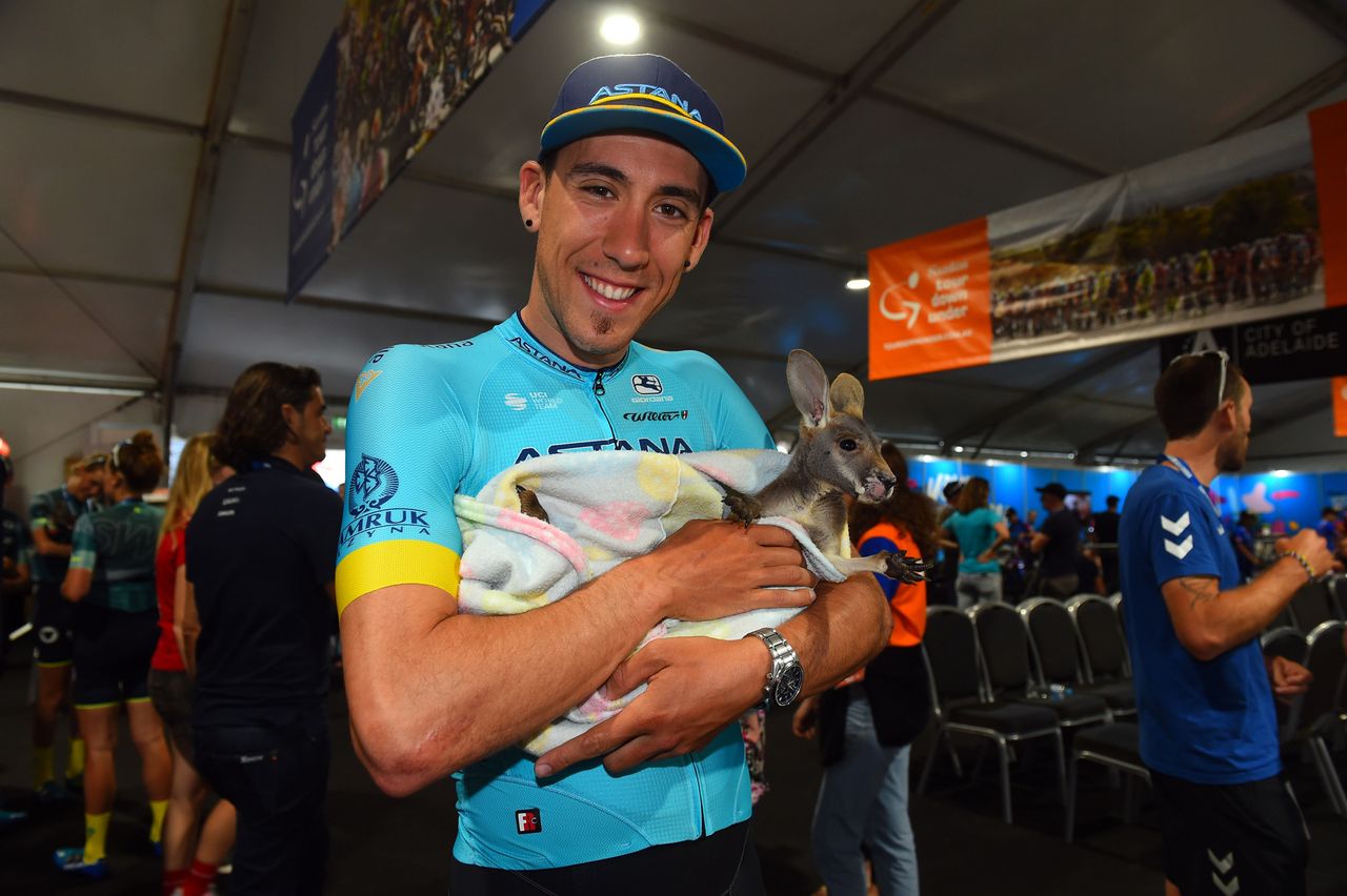 Omar Fraile with a kangaroo