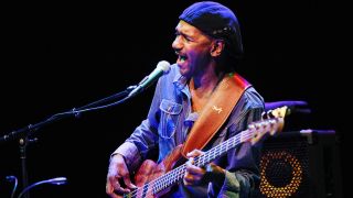  Victor Bailey of Omar Hakim band performs on stage at Lantaren Venster on November 12, 2013 in Rotterdam, Netherlands.