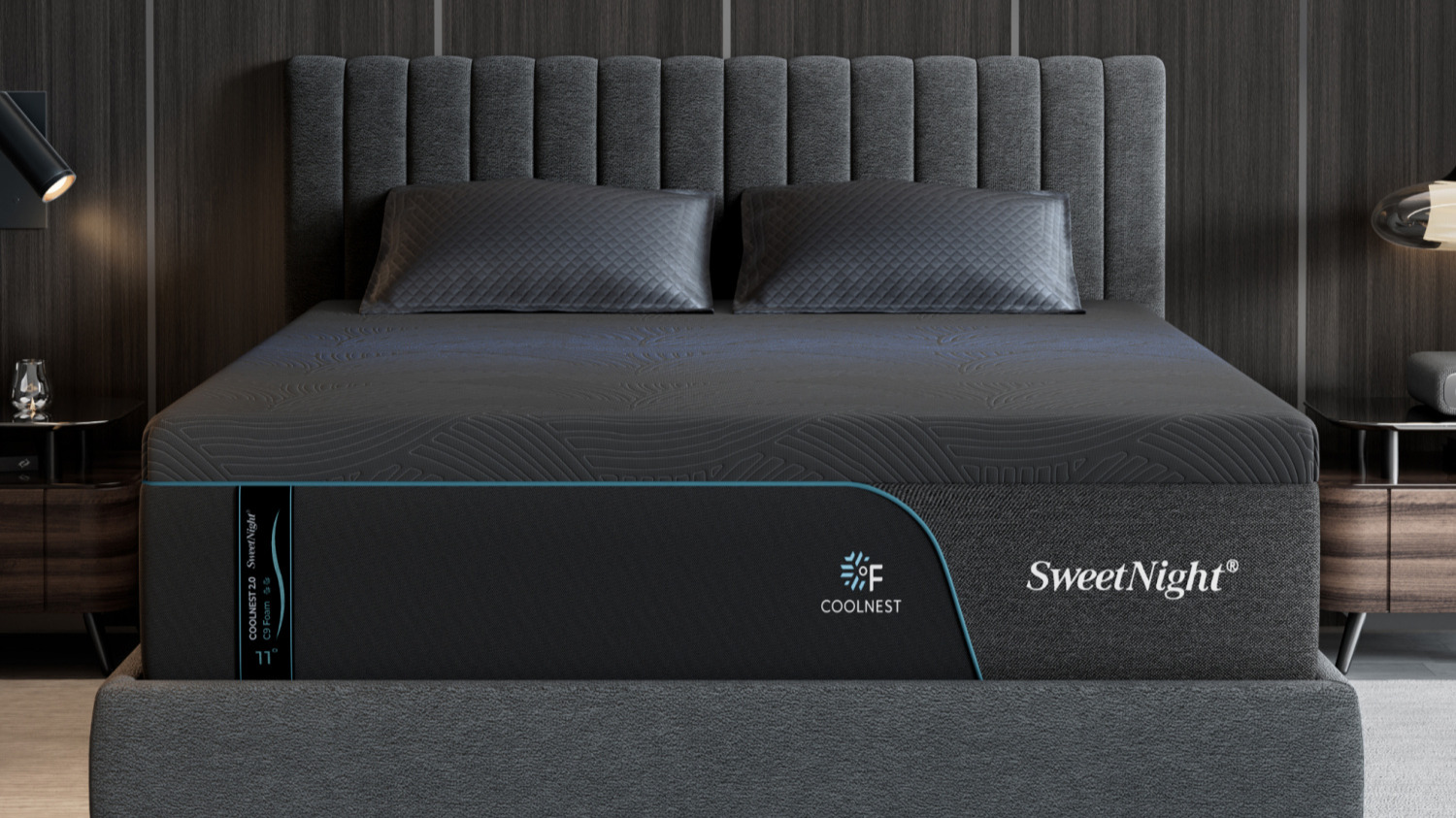 Photos of the SweetNight CoolNest&amp;reg; Ultra Memory Foam mattress and accessories