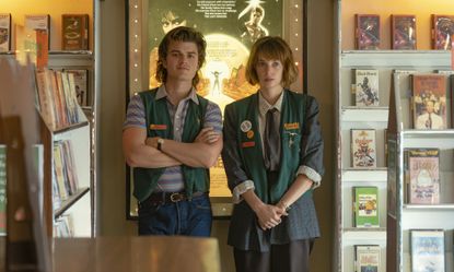 STRANGER THINGS. (L to R) Joe Keery as Steve Harrington and Maya Hawke as Robin Buckley in STRANGER THINGS. How many episodes is Stranger Things season 4 volume 2?