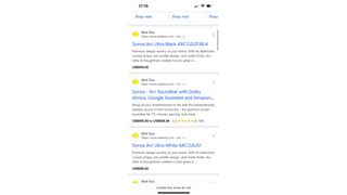 BestBuy Sonos Arc Listing Search Results