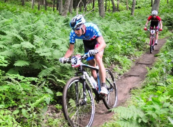U.S. Champion Jeremy Horgan-Kobelski (Subaru-Trek) riding in third position.