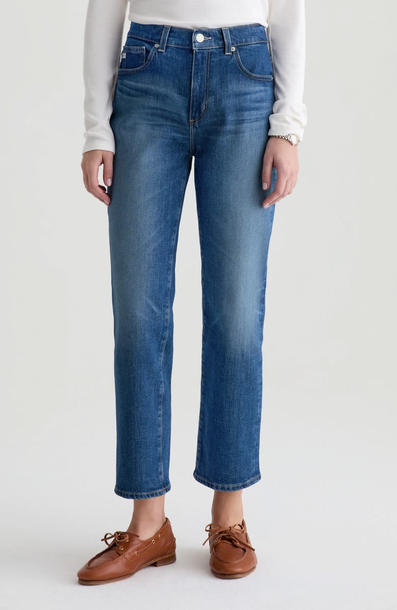 Brinley Mid Rise Crop Straight Leg Jeans