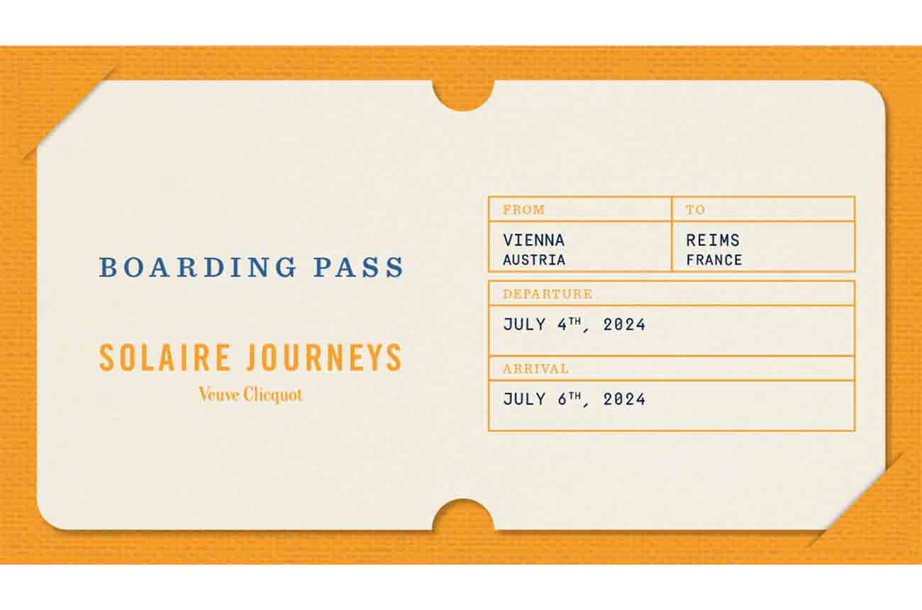 Boarding pass for Veuve Clicquot