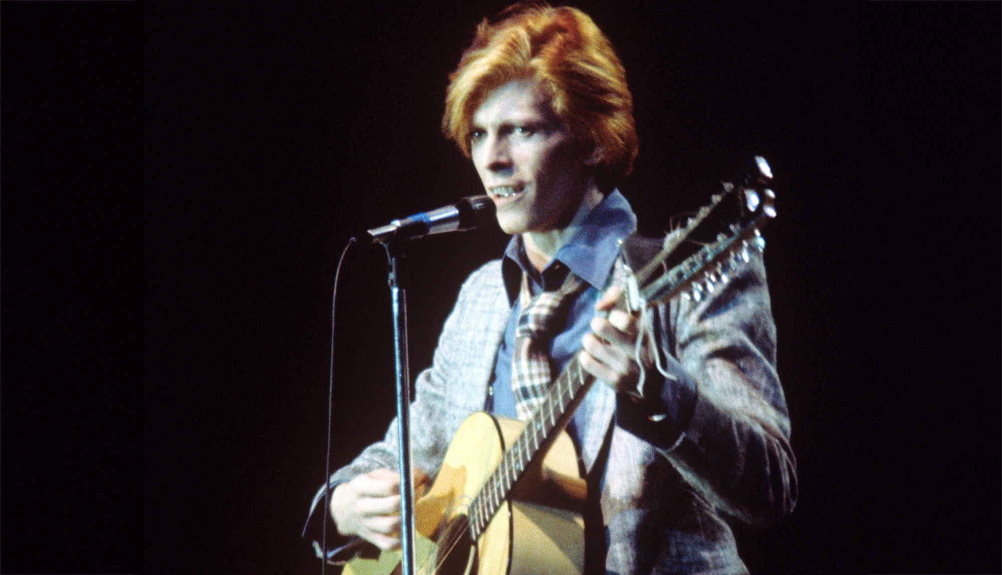 David Bowie (1947-2016), performs at the Tower Theater during his &quot;Diamond Dogs Tour&quot; on July 8, 1974, in Upper Darby, PA.