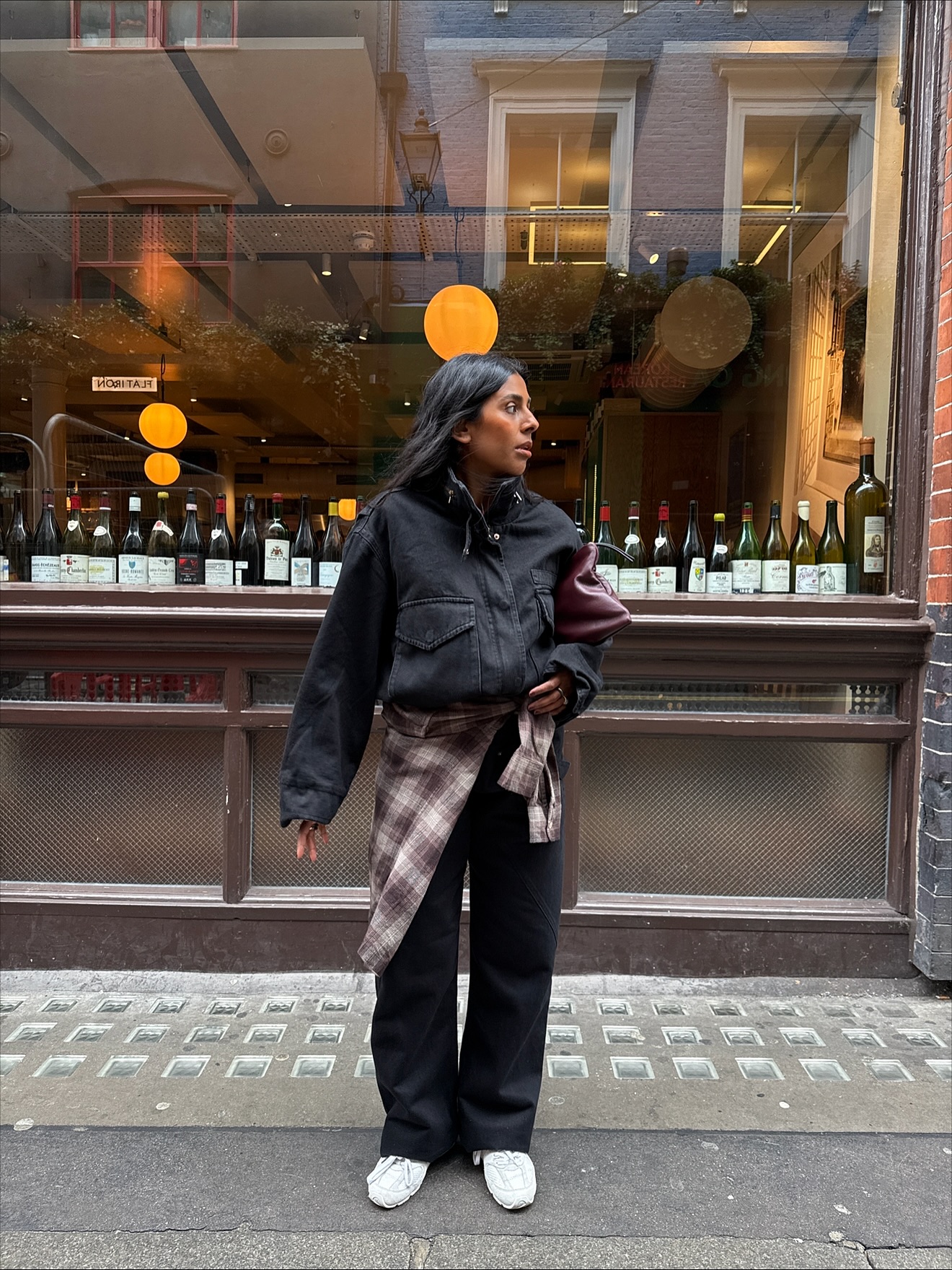 An image of @monikh wearing fresh suede trainers, one of the biggest spring trainer trends.