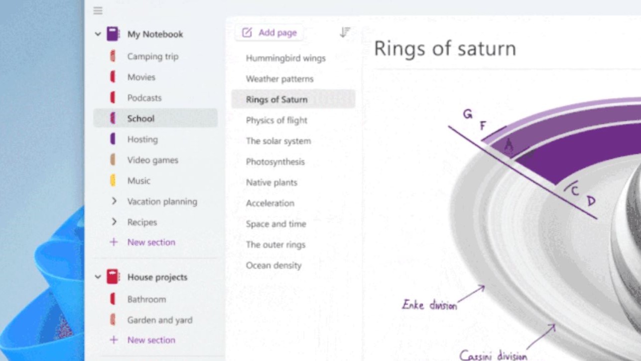 Imagen de diseños de OneNote