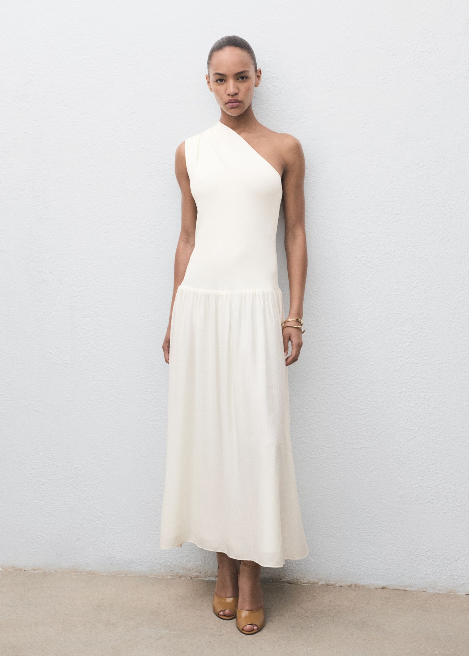 Asymmetrical Combined Knitted Dress - Women | Mango Usa