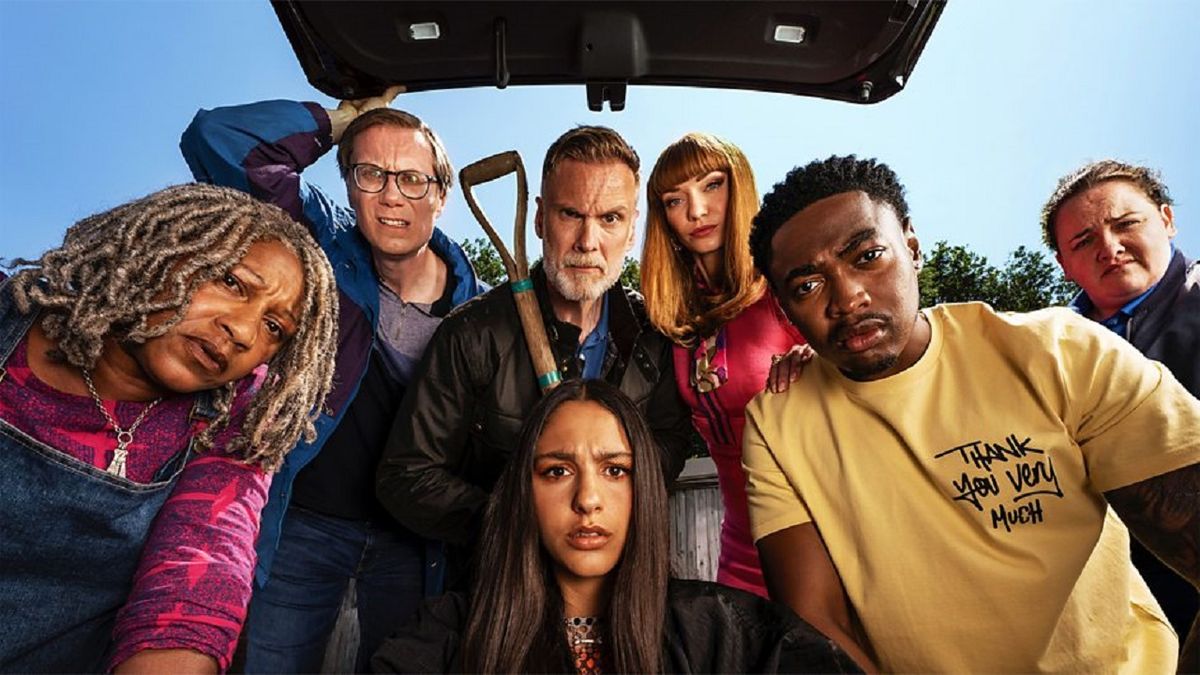 Bristol&#039;s community service crew prepare to dispatch of some incriminating evidence in Stephen Merchant&#039;s comedy drama series The Outlaws season 3