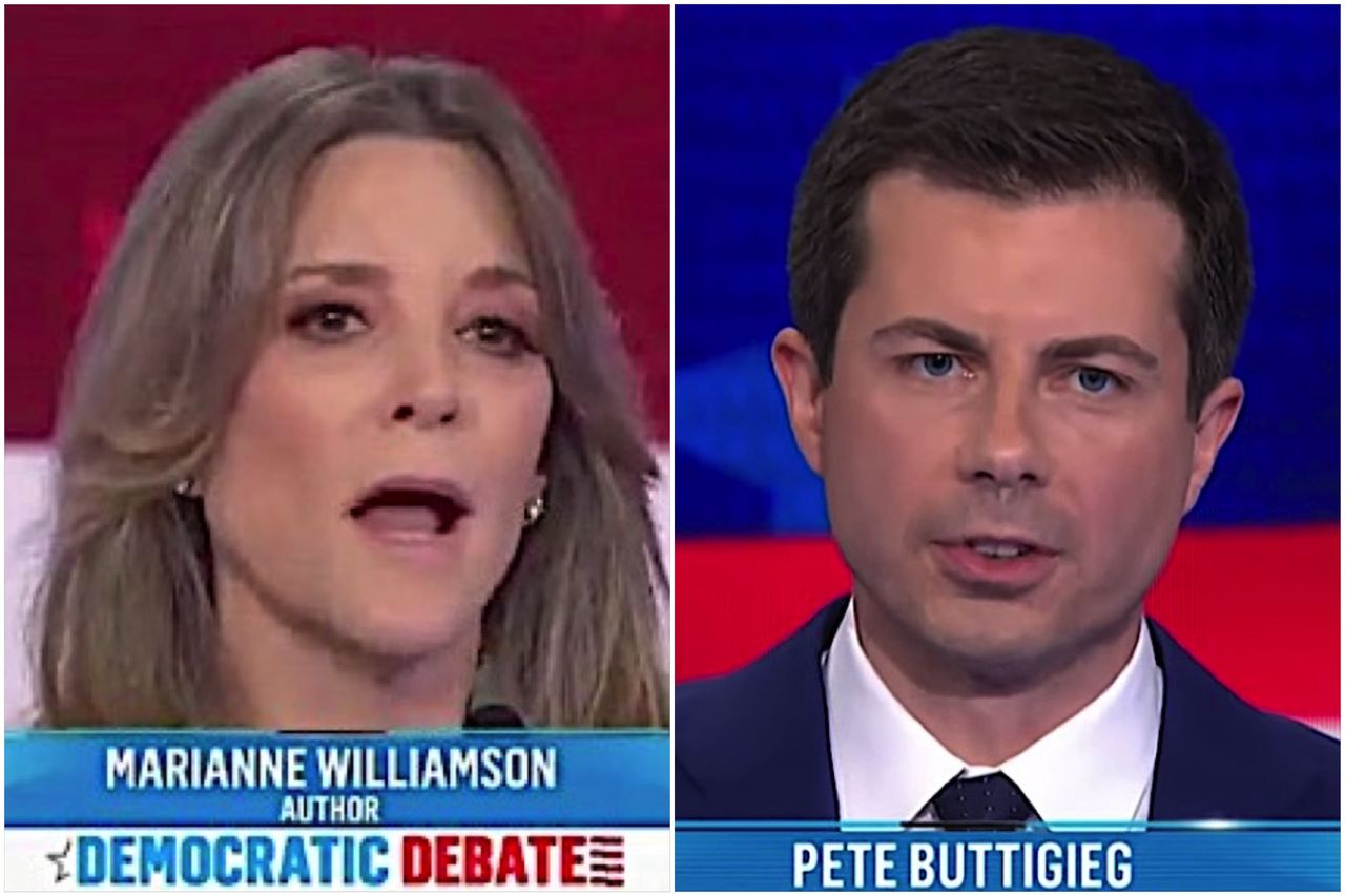 Pete Buttigieg and Marianne Williamson