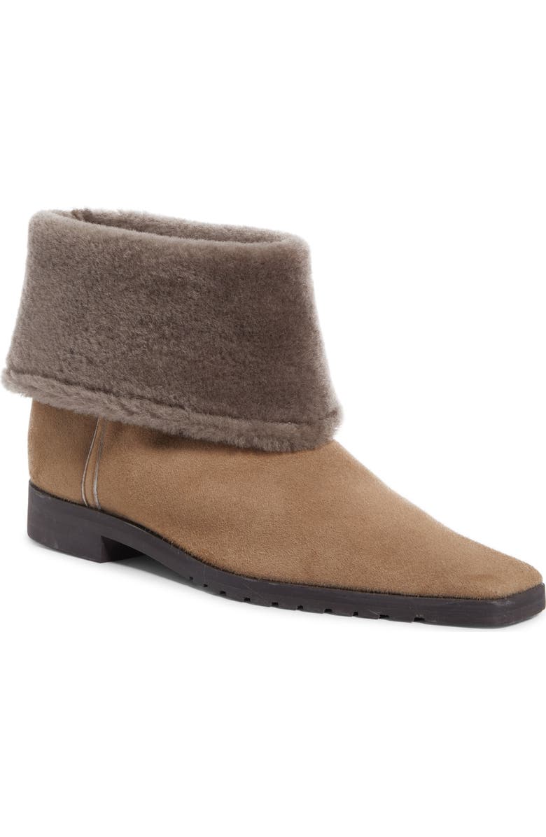 Foldover Genuine Shearling Bootie