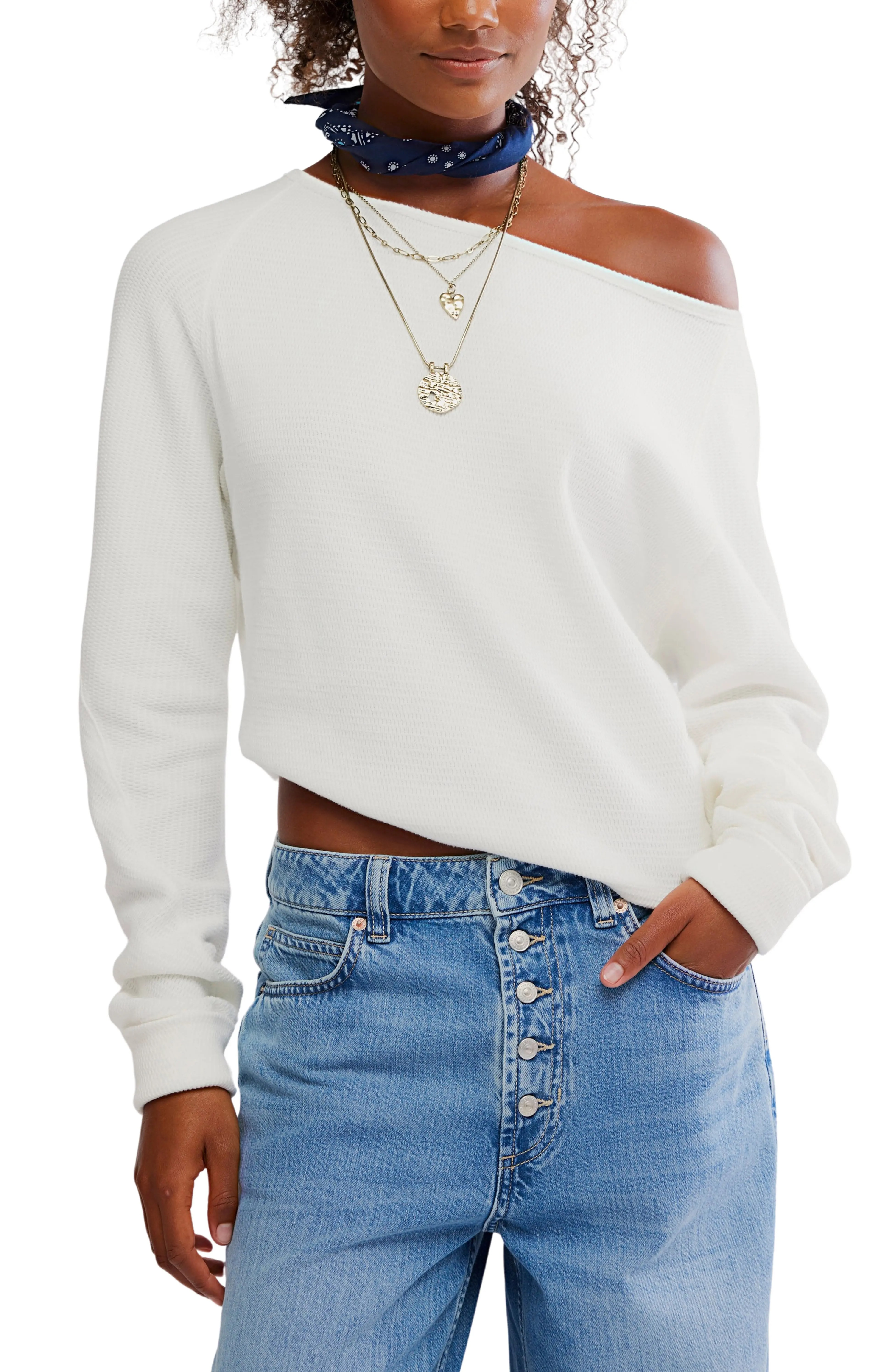 Free People, Jess One-Shoulder Thermal Top (Was