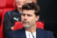 MANCHESTER, ENGLAND - JUNE 11: Mauricio Pochettino, Manager of World XI looks on during Soccer Aid for Unicef 2023 at Old Trafford on June 11, 2023 in Manchester, England. (Photo by Matt McNulty/Getty Images)