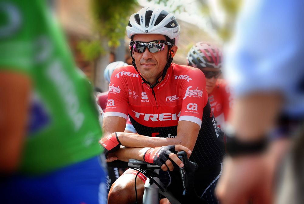 Alberto Contador (Trek Segafredo) on the start line of stage 8