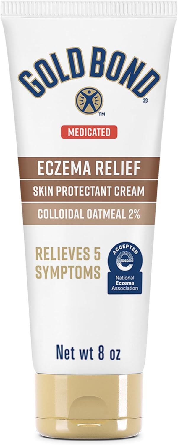 Gold Bond Medicated Eczema Relief Skin Protectant Cream, 8 Oz., With 2% Colloidal Oatmeal