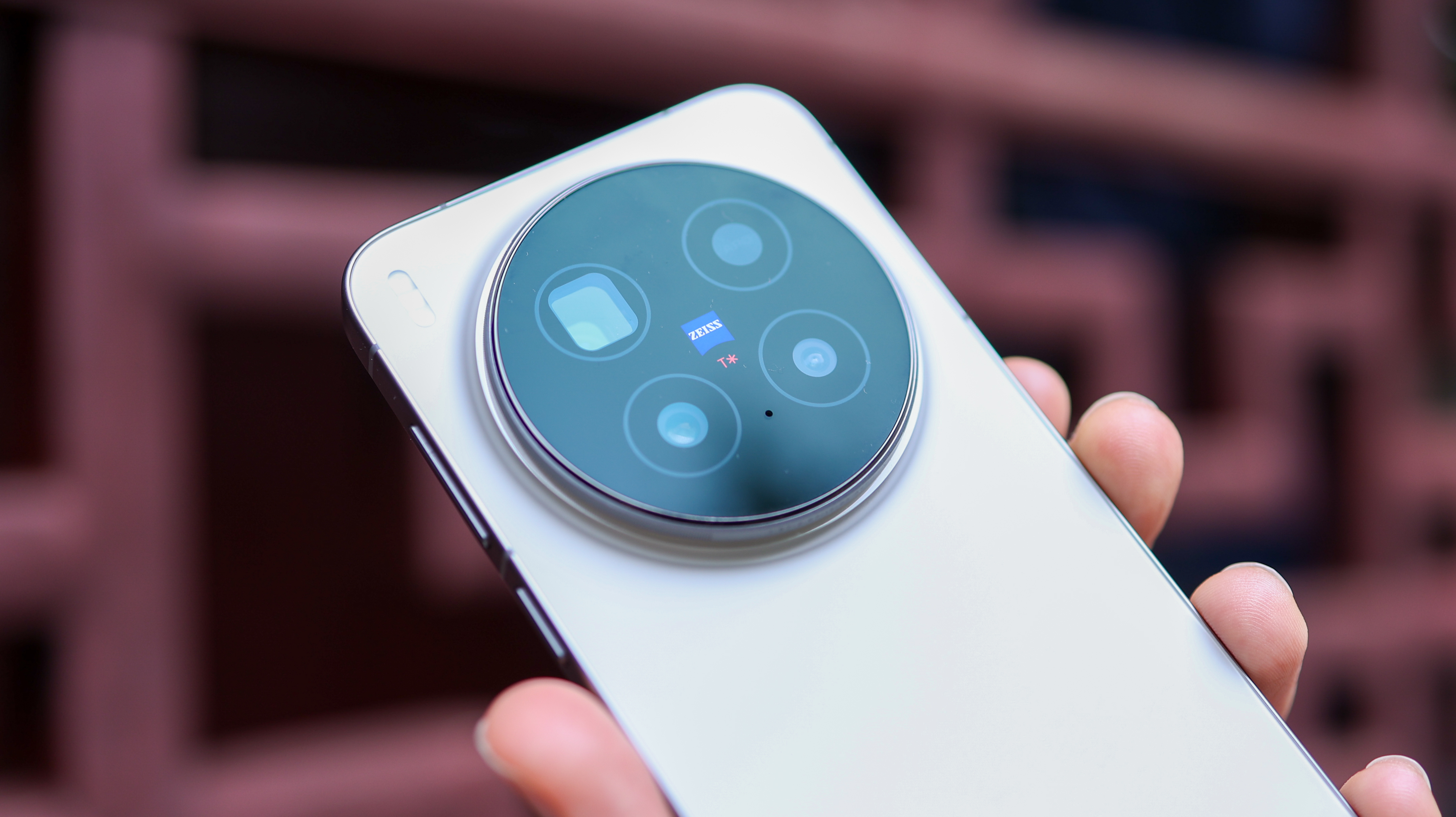 Vivo X300 Pro camera phone held in a hand