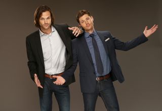 CW's 'Supernatural' actors Jared Padalecki Jensen Ackles pose for a portrait during the CW and Showtime's 2014 Summer TCA Tour