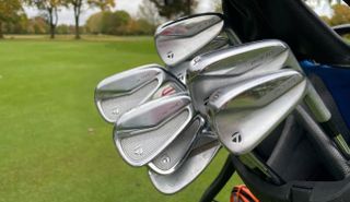 A bag full of TaylorMade irons