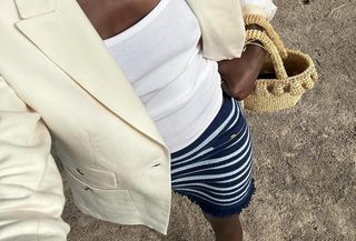 Woman wearing summer fashion items from J.Crew.