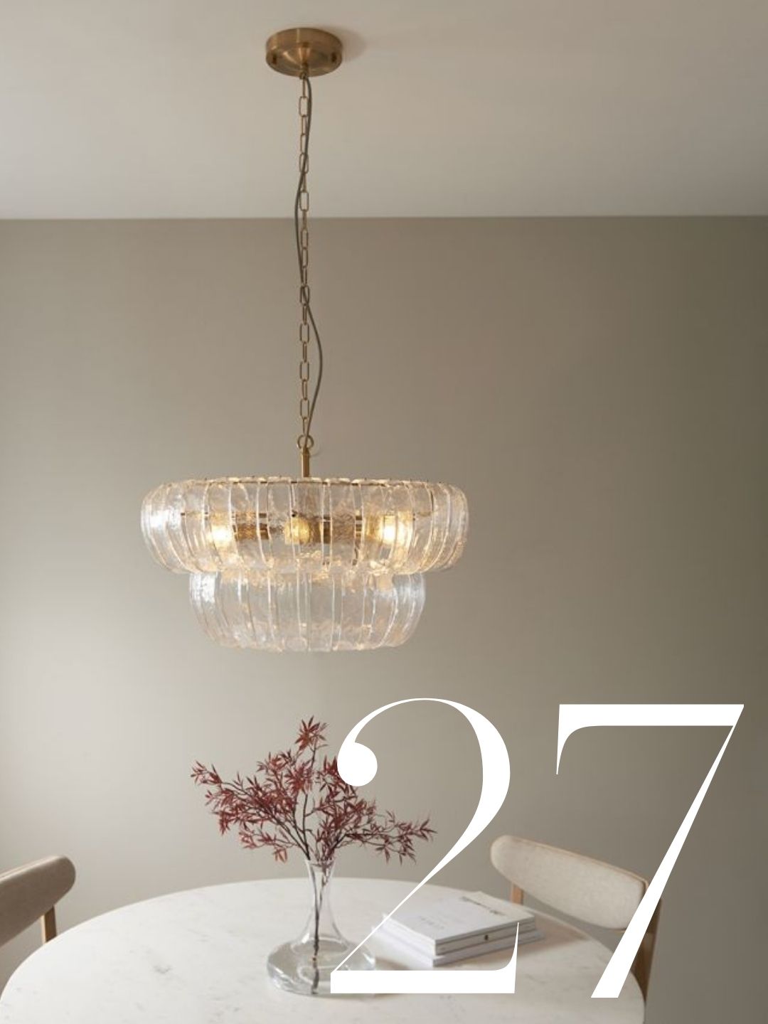 Perch &amp;amp; Parrow Hawick 6lt Pendant in Brushed Aged Brass and Textured Glass