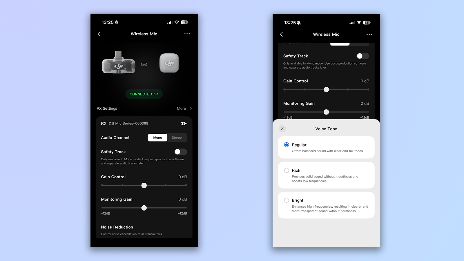 the DJI Mic mini 2 mimo app
