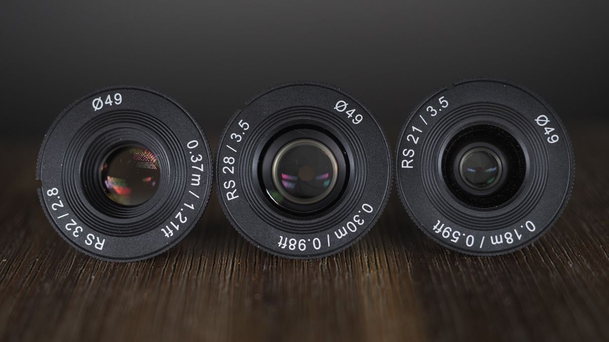 Samyang Remaster Slim lenses on a wooden surface