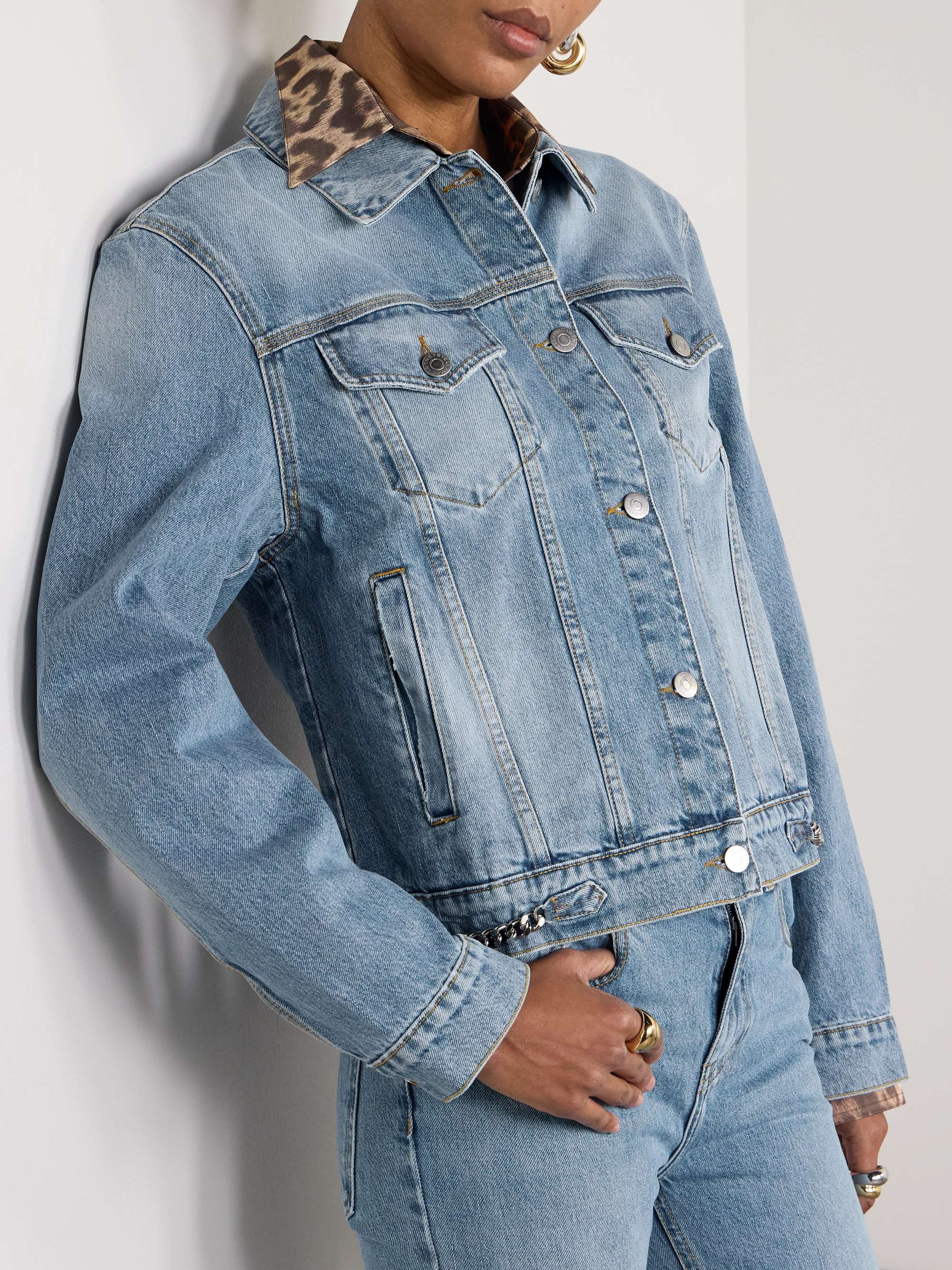 + Net Sustain Iconic Chain-Embellished Denim Jacket