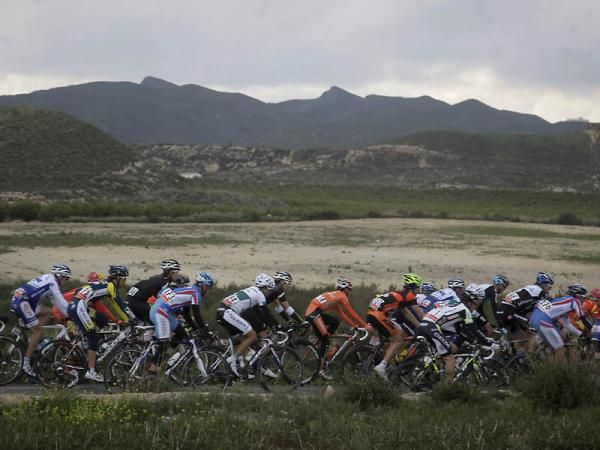 The Vuelta Ciclista a la Region de Murcia peloton in action during the opening stage.