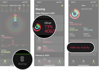 Hide Your Activity From A Friend on iPhone: Launch the fitness app, tap the sharing tab, tap the person you want, and then tap hide my activity.