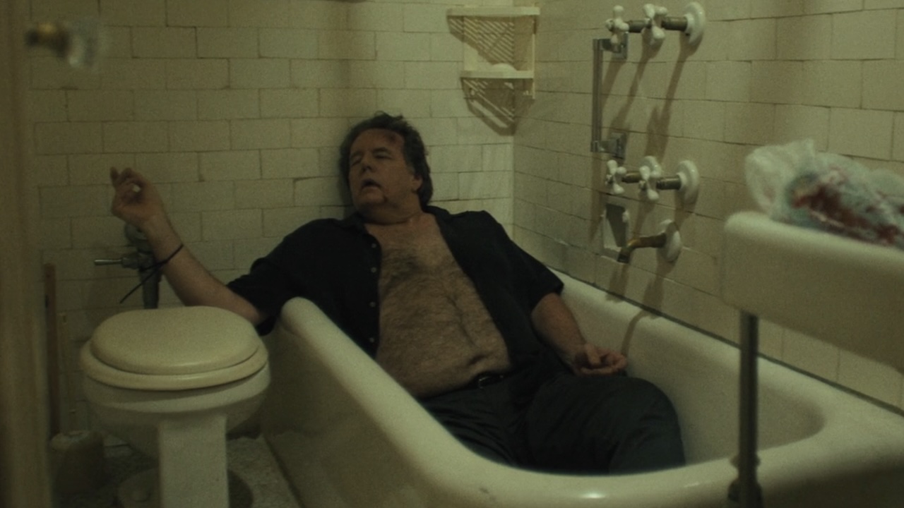 Hot Tub guy handcuffed in Mike&#039;s bathtub in The Chair Company Season 1 finale