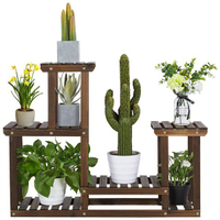 SmileMart 4 Tier Wood Plant Stand Tiered Flower Display Stand | $45.99
