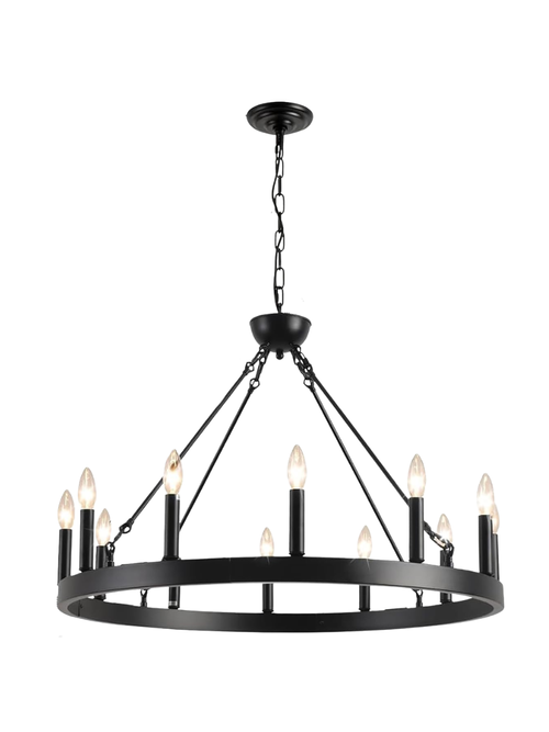 Wagon Wheel Outdoor Chandelier