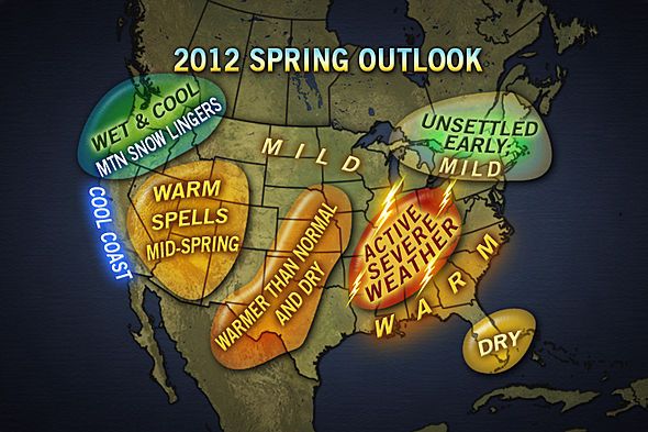 US map shows what regions will see warm weather and severe storms this spring